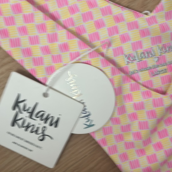 Kulani Kinis Pink and White Patterned Bikini Bottom - Picture 2 of 3